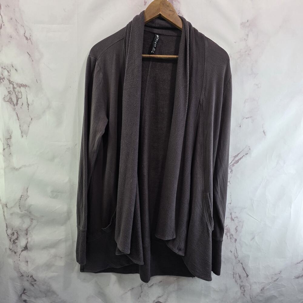 Athleta Cardigan Womens Medium Purple Pranayama Restore Wrap Drape Open Front